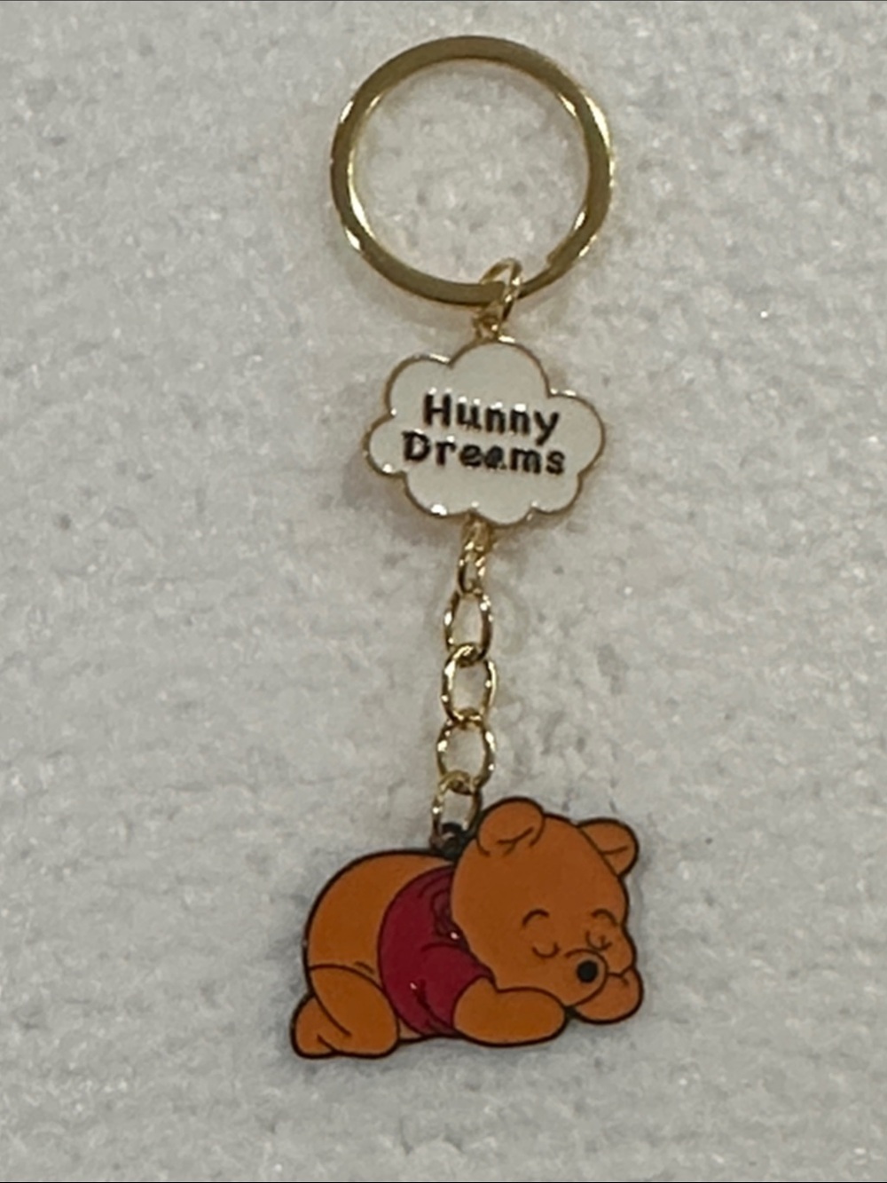 Hunny Dreams Sleeping Winnie the Pooh Keychain - Orange